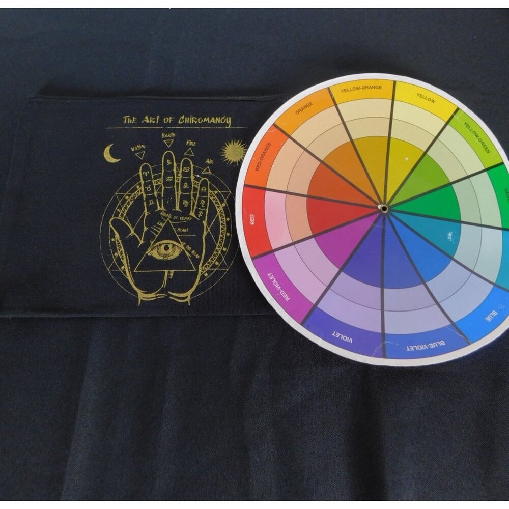 Black Canvas Zipper Pouch With The Art Of Chiromancy Design - Picture 7 of 8